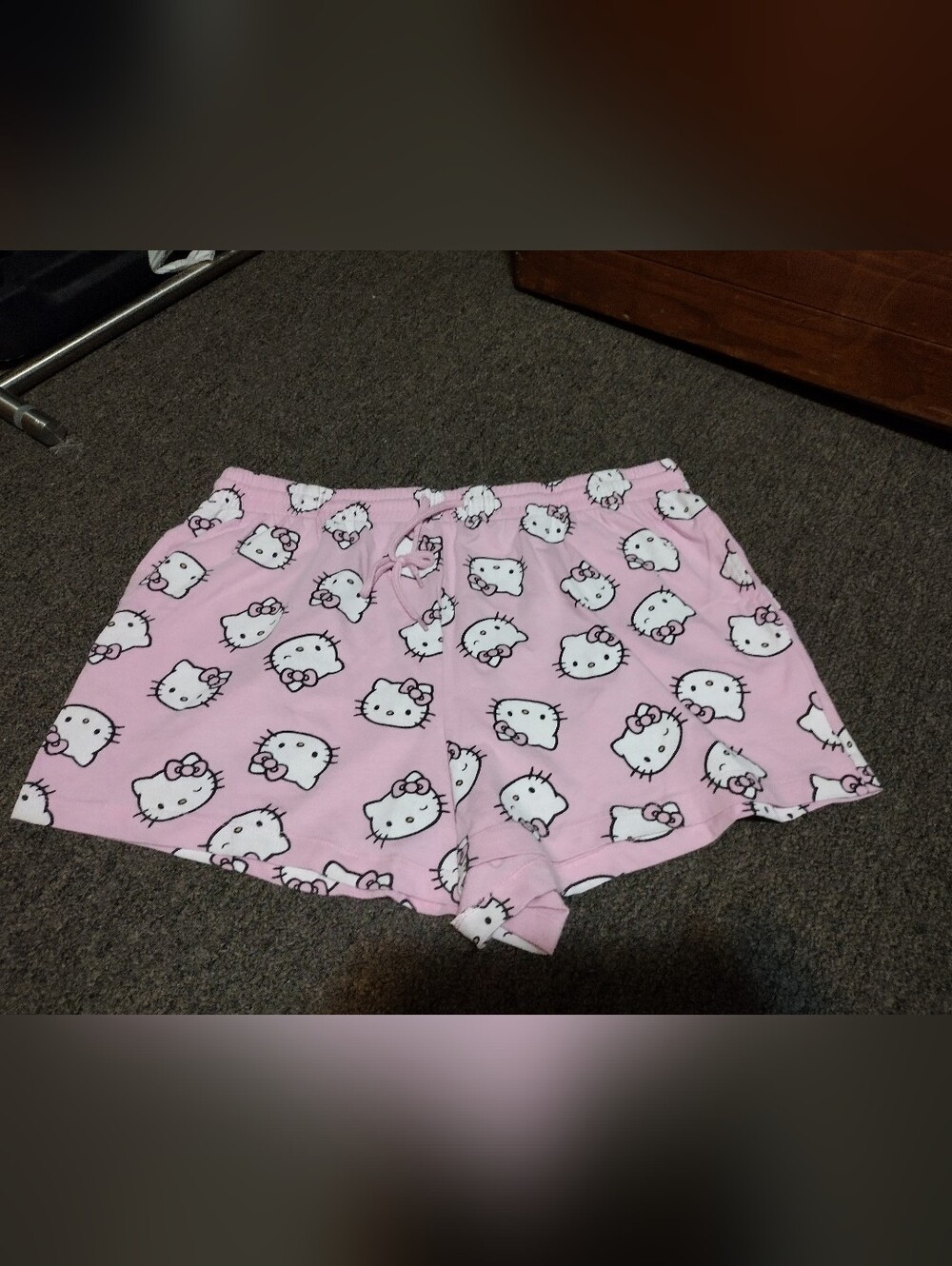 Hello Kitty Women's Pink Lounge Shorts with Drawstring